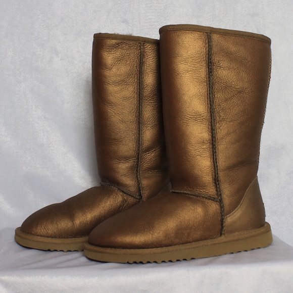 UGG Classic Tall Metallic Bronze Boots - Picture 3 of 10